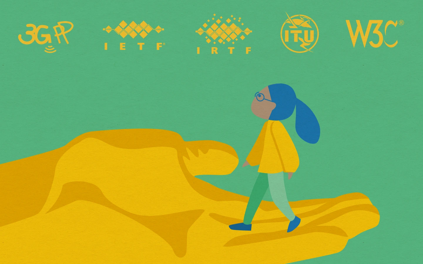 A hand lifting a person towards 5 icons of SDOs